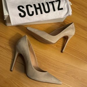 Schutz Suede Pumps Oyster Color Size 7